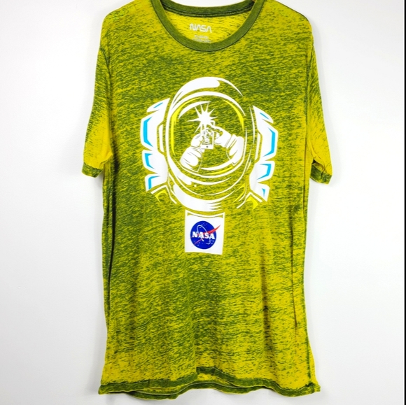 NASA Yellow Burnout Print T-Shirt XL - Picture 1 of 7
